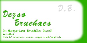 dezso bruchacs business card