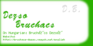 dezso bruchacs business card